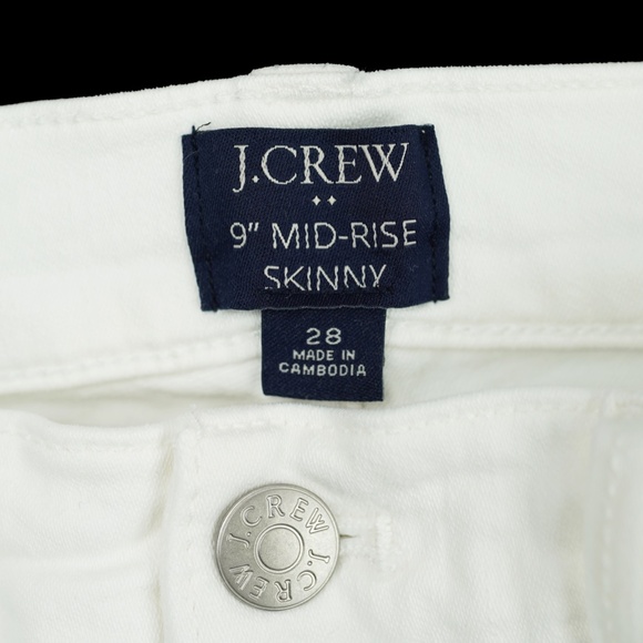 JCREW Size 29 9" Mid-Rise Skinny Jean in Signature Stretch White BO929 - Picture 6 of 6